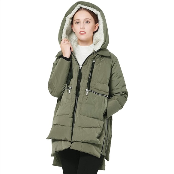 Orolay women’s army green thickened down puffer jacket - Picture 3 of 15